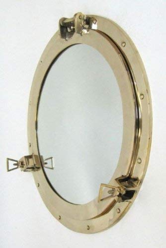 Nagina International Solid Brass Porthole Mirror 20" Nautical Wall Decor BR48610