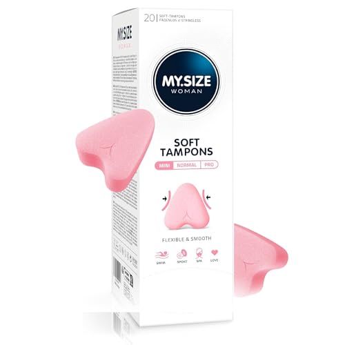 MY.SIZE Woman Soft Tampons MINI, 20 pièces, tampons sans ficelle pour le sport, l’amour et le spa