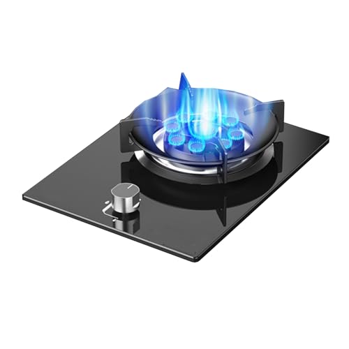 BZJPRFC Cocina A Gas De 1 Quemador, 5,2 KW, Sartén De Alta Potencia De 9 Cavidades,con Protección contra Llamas, Kit For Gas Natural/LPG(NG)