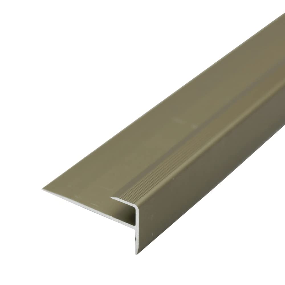 Cayrus C24 28 X 14.5Mm Anodised Aluminium Lvt Stair Nosing Edge Profile For 5Mm Flooring - Champagne, 0.9M