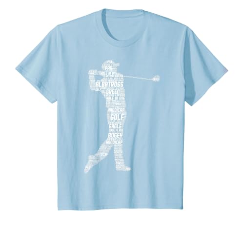 Golf Golfer Golf Player Men Children Boys T-Shirt, Youth, Baby Blue, Large