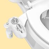WHIFT 320 Bidet Dual Nozzle, Built-In Deodorizing Spray, Warm Water, Non-Electric Bidet Attachment For Toilet Seat, Easy Slide-In Install, Rear & Feminine Wash, LUXE Bidet (Chrome)