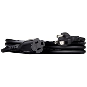 Amazon Basics Extension Cord, 6 Ft, 3 Prong Outlet Extender, Indoor Extension Cord, 13 Amps, 125V, Black