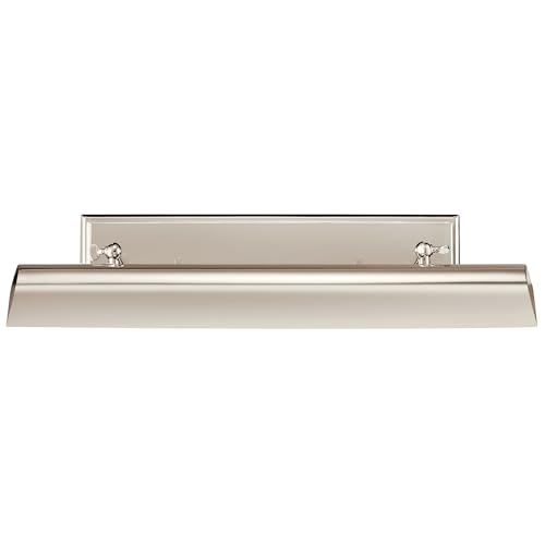 Image of Kichler Carston 2-Light Picture Light, Updated Traditional Light in Polished Nickel with White Interior, for Framed Art, Mirror or Built-in Shelving (4.75 inch x 24.25 inch), 52686PN