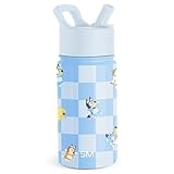 Simple Modern Kids Summit Water Bottle with Straw Lid | Bluey 14oz Stainless Steel Cup Insulated Tumbler for Toddlers, School| Bluey Checkmate