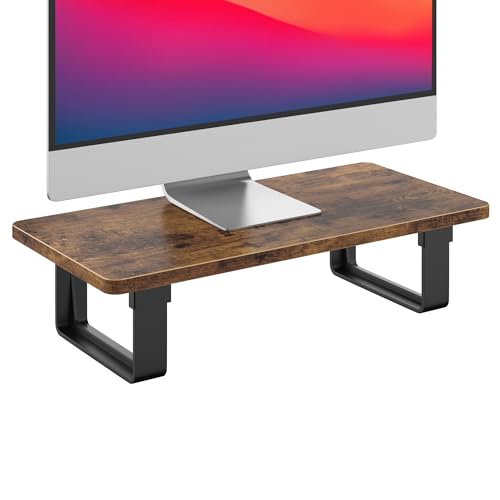 Monitor Stand Riser with 50 LB Capacity, Stable Wood Computer Monitor Stand for Desk Organizers,...
