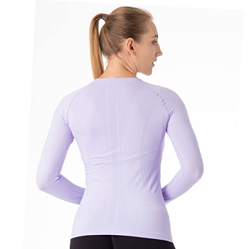 Image of MathCat Seamless Workout Shirts for Women Long Sleeve Yoga Tops Sports Running Shirt Breathable Athletic Top Slim Fit XS-XL