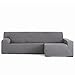 Lanovenanube Housse Chaise Longue TROYA - Bras long droit - Couleur grise C06