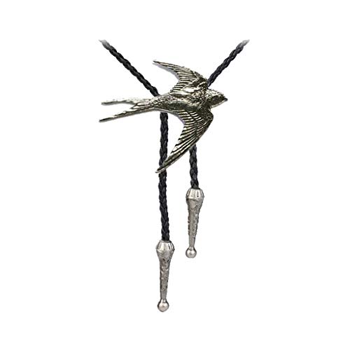 Cravate Bolo hirondelle collier étain style western pour remplacer la cravate serrée
