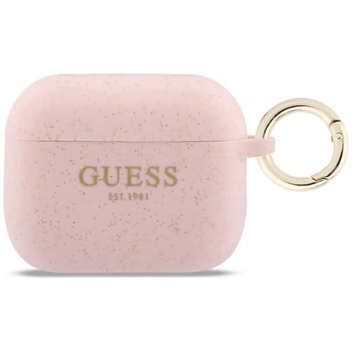 CG Mobile Guess Coque de protection en silicone Ă paillettes pour AirPods Pro 3 Rose