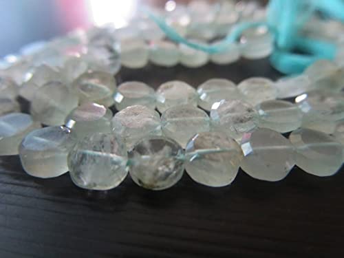 Aigue-marine laiteuse en fil de perles facettées de 5mm, douceur marine