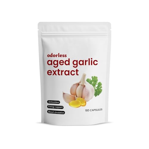 Bio-Knoblauchextrakt (gereift) | Stärkt das Immunsystem | Geruchlos, 7500 mg, gentechnikfrei, glutenfrei,1pcs