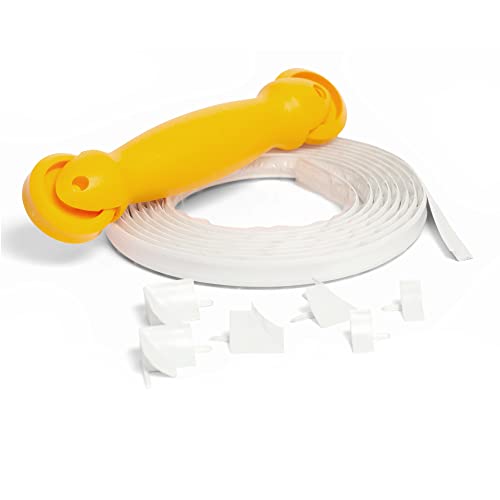 Instatrim Flexible Self-Adhesive Trim Bundle with Applicator - Caulking Kit with 10ft White 3/4