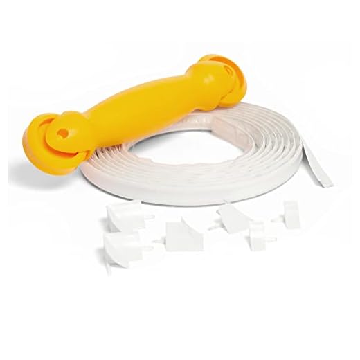 InstaTrim Flexible Self-Adhesive Caulk Strip Project Kit - Trim Caulking Bundle with 10 ft Long x 3/4 in Wide Caulk Strip, 6 Corner and End Caps, and Applicator Tool