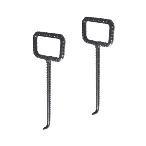 ZIMGOD 2 X Manhole Hooks with Inline Handle, Portable Not-slip Sewer Cover Lifter Black Rebar, Drain Grate Lifting Keys for Home School Restaurant(42cm (16 1/2