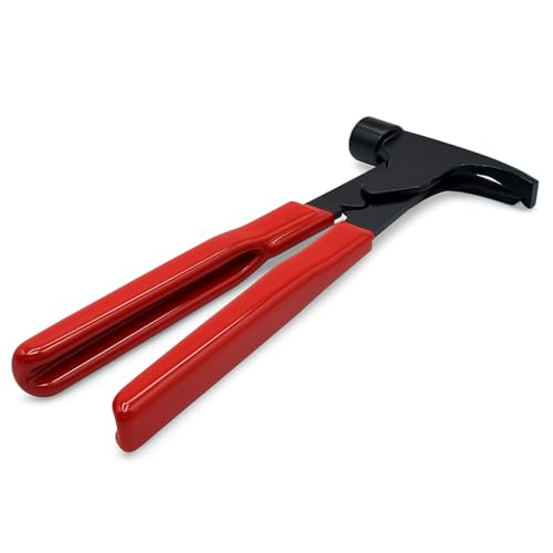 Image of C-HORSE Wheel Balancing Weight Plier Hammer Tool, Balancing Tool Hammer Plier for Clip On Wheel Weights Balance Rims - Red