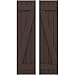 Ekena Millwork ARW102BB414X79TBH Americraft Four 2 Exterior Real Wood Joined Board-n-Batten Shutters w/Z-Bar (Per Pair), 14"W x 79"H, Raisin Brown