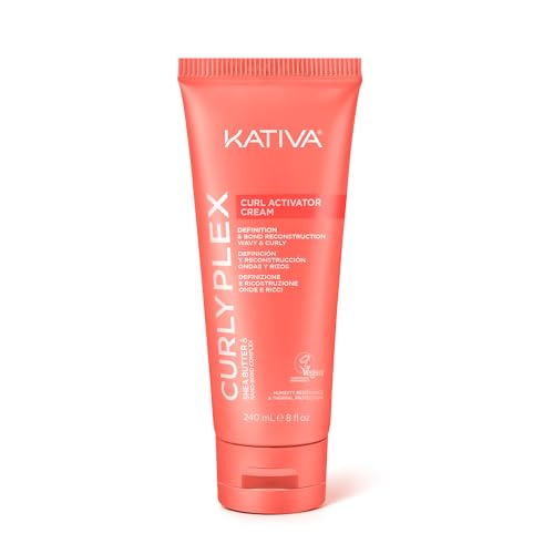 Kativa Curly Plex Curl Activator Cream 240 ml | Ondas y Rizos | Definición y Reconstrucción | Con Nano-Bond Complex, Shea Butther y Semillas de Lino.