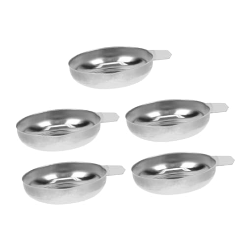 jojofuny 5 piezas Bandejas de Acero Inoxidable para Balanza Digital con Diseño Ergonómico Resistentes al Desgaste para Pesaje de Joyas Alimentos y Laboratorio Aptas para Balanzas