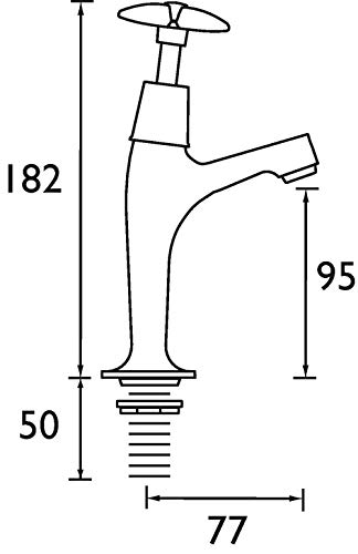 Bristan VAX HNK C Value Crosshead High Neck Kitchen Sink Pillar Taps, Chrome, Metallic