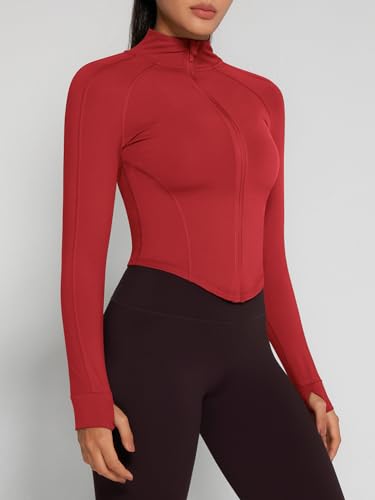 GYM RAINBOW Womens Snatched Workout Jackets Lightweight Zip Up Slim Fit Gym Track Athletic Jackets with Thumb Holes2