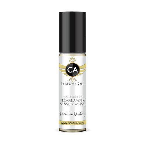 CA Perfume Impression of Floral Amber Sensual Musk Unisex Fragrance Oil Amber Floral Scent Long Lasting Perfumes for Women &amp; Men Travel Size TSA Ready Mini Parfum Body Oil Roll-on 0.33 Fl Oz 10ml