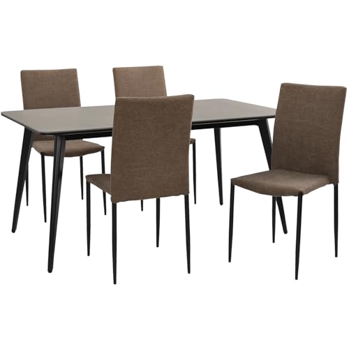 �^�}���r���O(Tamaliving) �_�C�j���O�Z�b�g �Z��&���C�� �Z���~�b�N�e�[�u��:���C�g�O���[ ��150cm �`�F�A:�u���E�� �n�C�o�b�N �Ζڒ� �嗝�Β� �_�C�j���O�e�[�u�� [5�_�Z�b�g][�`�F�A�����i] 50001605-5847