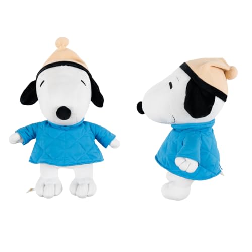 Image of Peanuts Snoopy Winter Coat Holiday & Christmas Bedding Super Soft Plush Cuddle Pillow Buddy, (Officially Licensed Product) By Franco
