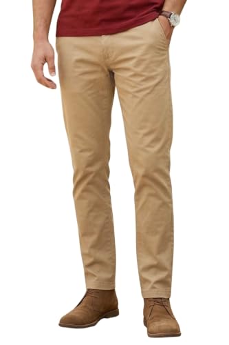 Image of Louis Philippe Men's Slim Fit Premium Cotton Soft Handfeel Solid Chinos