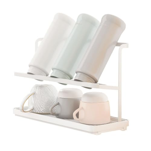 QINGQIU 水筒スタンド 水切りラック おしゃれ ホワイト ボトルスタンド 滑り止め 清潔 衛生的 タンブラー マグボトル 乾燥スタンド キッチン 収納