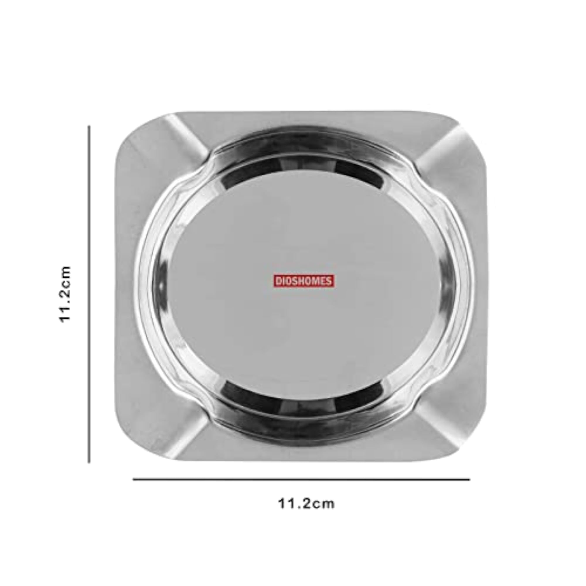 Stainless Steel Square Ashtray, 2 Piece Set