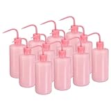 PATIKIL 500ml Wash Bottle, 12pcs Plastic Squeeze Bottle Narrow Mouth Bottle Watering Tools Foam Bottle for Green Soap Cleaning Washing Irrigation, Pink