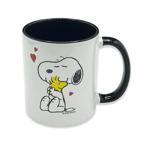 ONOMATO! Peanuts Snoopy Woodstock Tasse Keramik Kaffeetasse 330 ml Teetasse mit Cartoon-Motiv Peanuts Geschenke Tasse für Damen Herren und Kinder zu Weihnachten