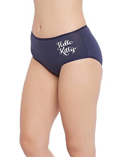 Image of Clovia Women's Cotton Basic Mid Rise Hipster Panty in Blue