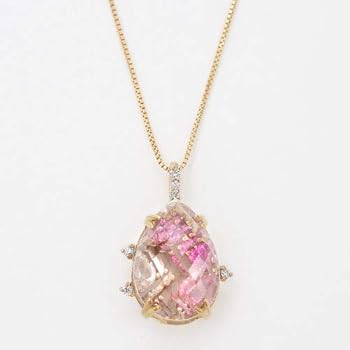 Amazon | [ジュエリーウォーク心斎橋] 18金 K18 ピンクゴールド ネックレス ベネチアンチェーン ペンダント 天然石 パワーストーン  ダイヤモンド 0.03 レディース ピンクサファイア モルガナイト ルビー 水晶 ピンクトルマリン ピンクガーネット | ネックレス 通販