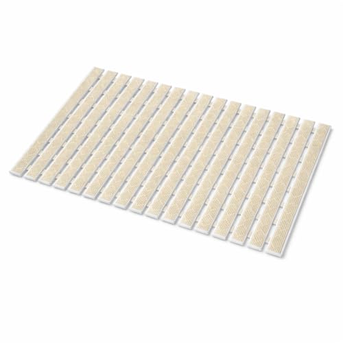 Image of Eurotex Premium Non-Slip Bath Mat - 16x27 Inch PVC Shower Mat with Drain Holes & Suction Cups, Anti-Skid Design for Shower Stall and Bathtub, Heavy Duty Rubber Bathroom Mat