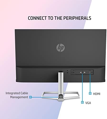 HP M24f 23.8-Inch(60.47cm) Eye Safe Certified Full HD 1920 x 1080 Pixels IPS 3-Sided Micro-Edge LED Monitor, 75Hz, AMD Free Sync with 1xVGA, 1xHDMI 1.4 Ports, 300 nits Silver
