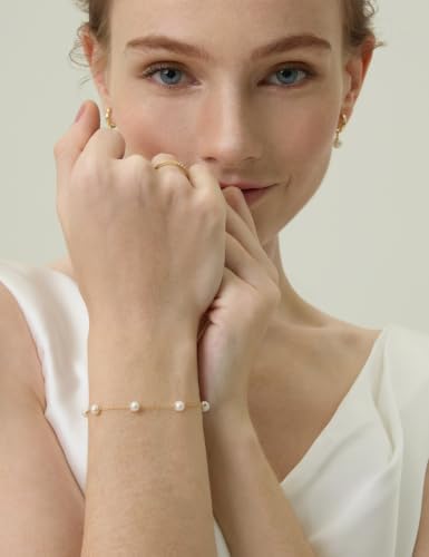 EAMTI 925 Sterling Silver Freshwater Pearl BTY Bracelet for Women Trendy — view 4