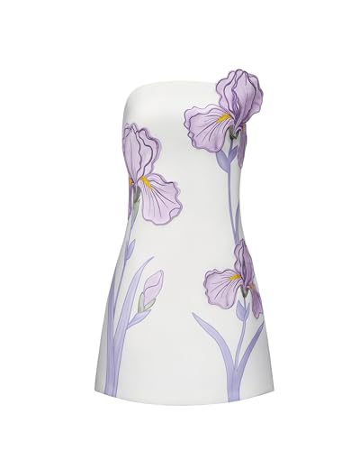 Image of JW PEI Women's 3D Floral Applique Strapless Mini Dress