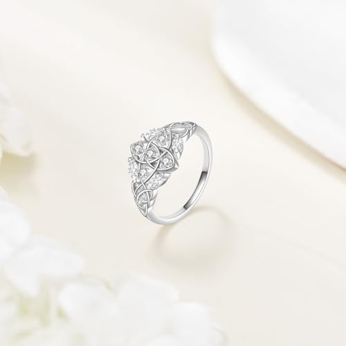 Celtic Knot Ring 925 Sterling Silver Wedding Jewelry Gift for Women3