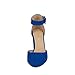 DREAM PAIRS Women's High Heel Ankle Strap Closed Toe Chunky Wedding Party Pumps Shoes,Size 9,Royal/Blue/Suede,Angela