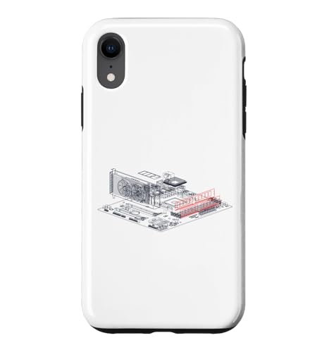 Image of RAM Card Wireframe Computer Motherboard IT Tech Geek Nerd Case for iPhone XR