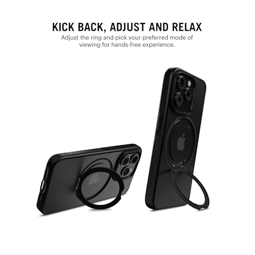 Image of DailyObjects Polycarbonate Case for iPhone 14 Pro Max Compatible with Mag-Safe Wireless Charging,Halo 2.0 with Rotatable Stand Slim Shockproof Back Cover