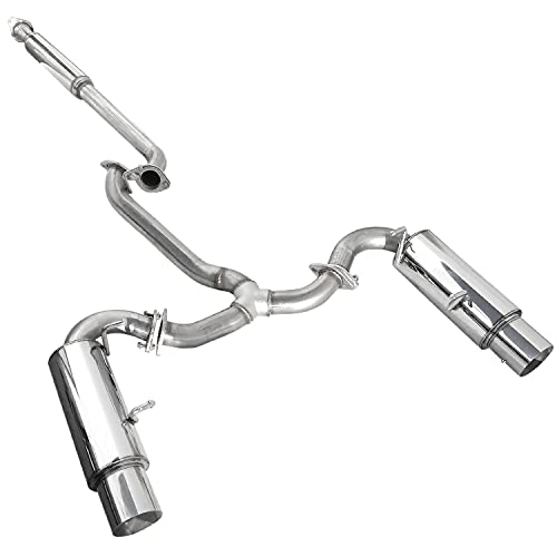 Spec-D Tuning Catback Dual Roll Tip Muffler Exhaust System Compatible with Scion Frs Subaru Brz Toyota Gt86 2012-2017