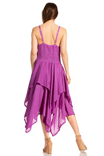 Image of Sakkas Lady Mary Jacquard Corset Style Bodice Lightweight Handkerchief Hem Dress