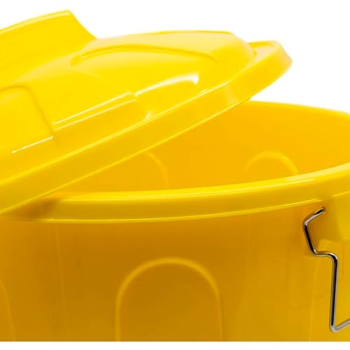 Bac à déchets robuste 31L jaune avec poignées ergonomiques - 3