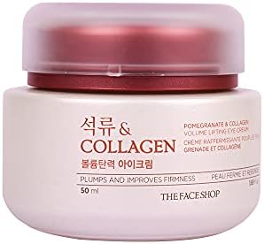 The Face Shop Pomegranate & Collagen Volume Lifting Eye Cream | Ultra-Light Eye Cream for Eye Skin Lifting, Firming & Brightening | Reduce Dark Circles | Deep Hydrating Under Eye Area, 1.69 Fl Oz