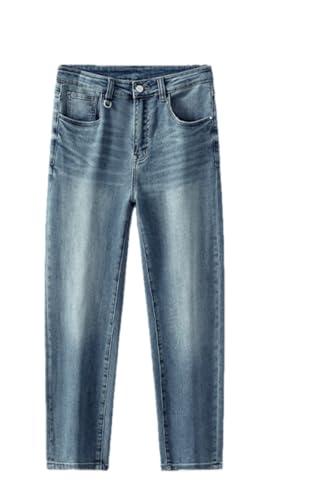 Jeans Pants Trouser Denim Spring Summer Simple and Versatile Sea Blue Sky Shot Straight Leg for Men Slim Long