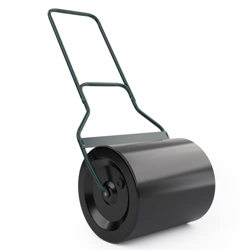 TANGZON 48L/60L/63L Steel Garden Lawn Roller, Water Sand Filled Outdoor Grass Roller with Removable...