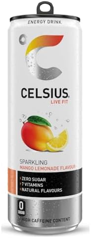 Celsius Energy Drink, Sparkling Mango Lemonade 355ml